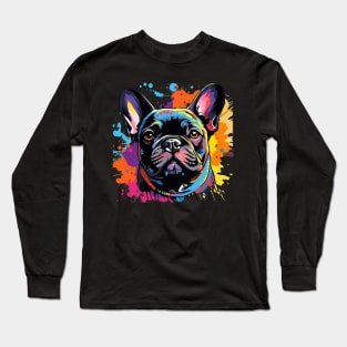 French Bulldog with a splash of color Long Sleeve T-Shirt